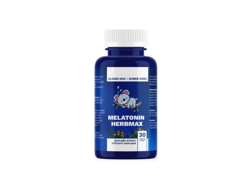 MELATONIN HERBMAX - Přírodní doplněk pro klidný spánek, 30 tablet