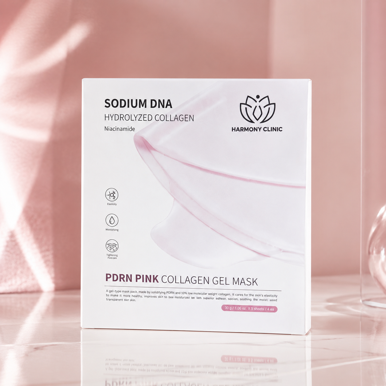 H-Clinic - PDRN gelová maska s kolagenem a fragmenty z DNA lososa - 4 ks