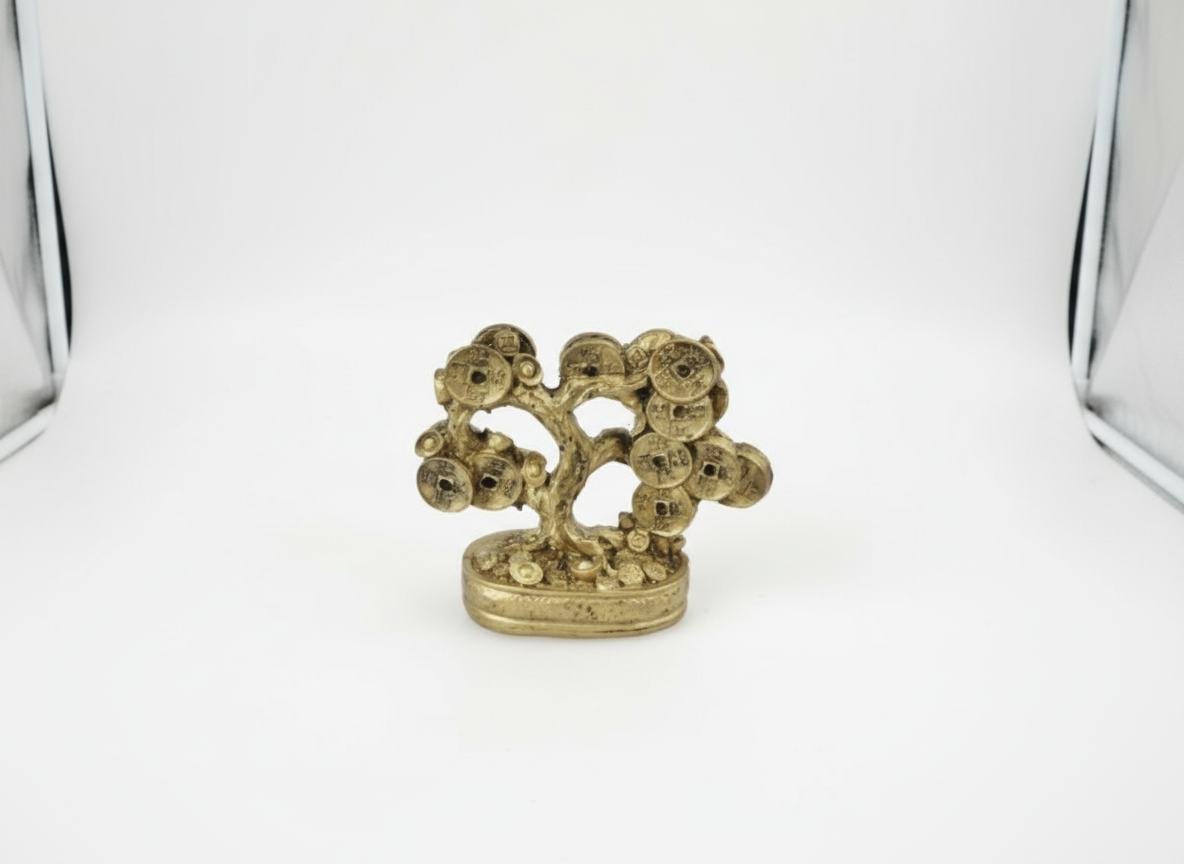 Zlatý Strom Života Feng Shui - Mosazná Socha 7,5 cm