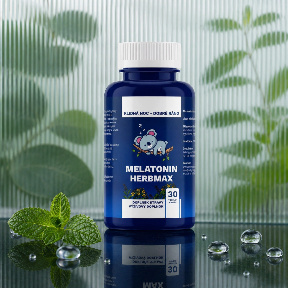 MELATONIN HERBMAX - Přírodní doplněk pro klidný spánek, 30 tablet