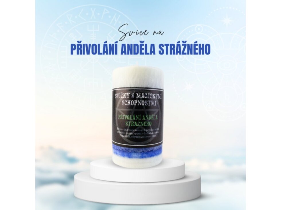 Svíce Přivolání anděla strážného 10,5 x 6 cm