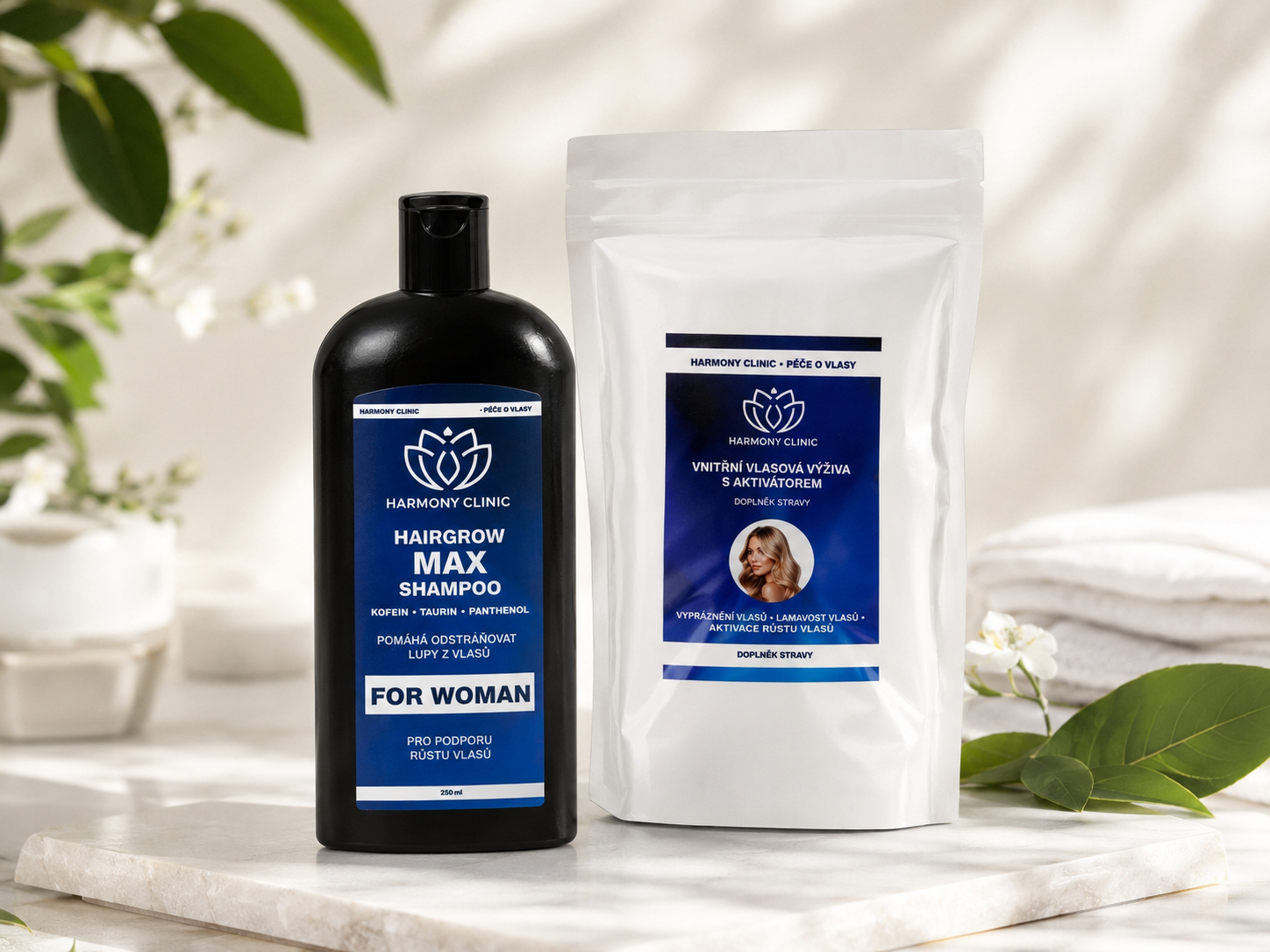 Výhodný balíček ZDRAVÉ VLASY PRO ŽENY - RENOHAIR MAX & HAIRGROW SHAMPOO