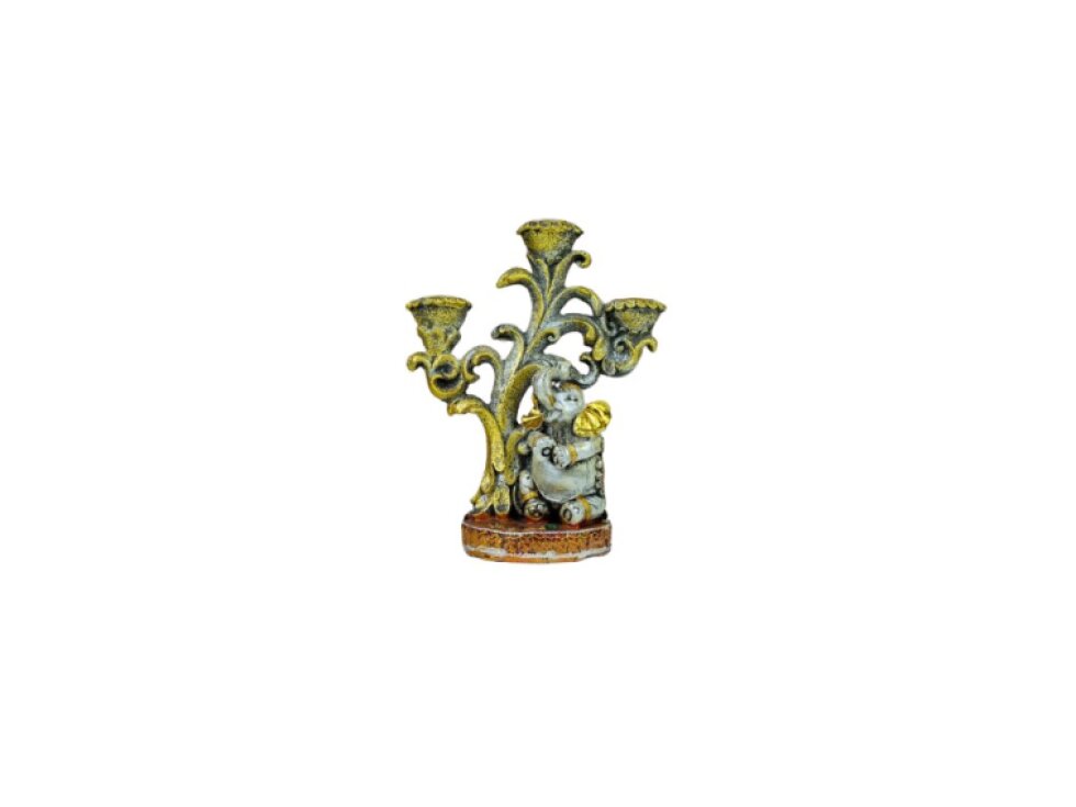 Zdobený svícen se slonem 18cm - Elegance a symbolika