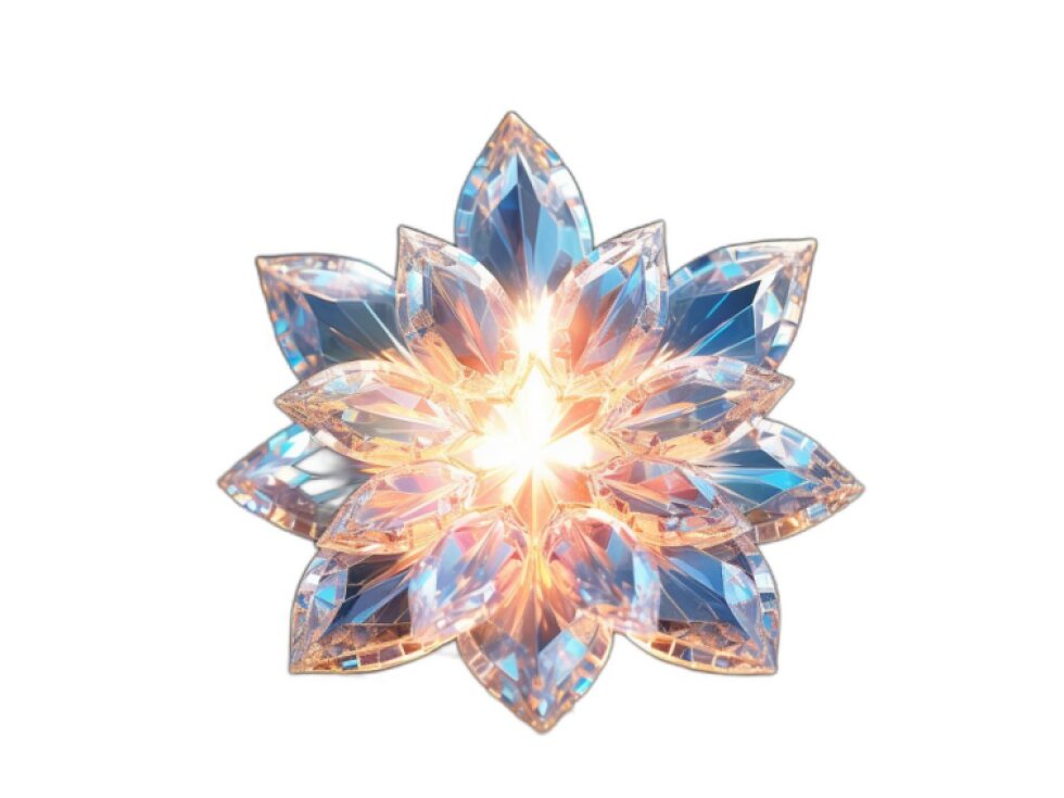 Křišťálový květ lotos 12 cm - barevný, elegantní dekorace