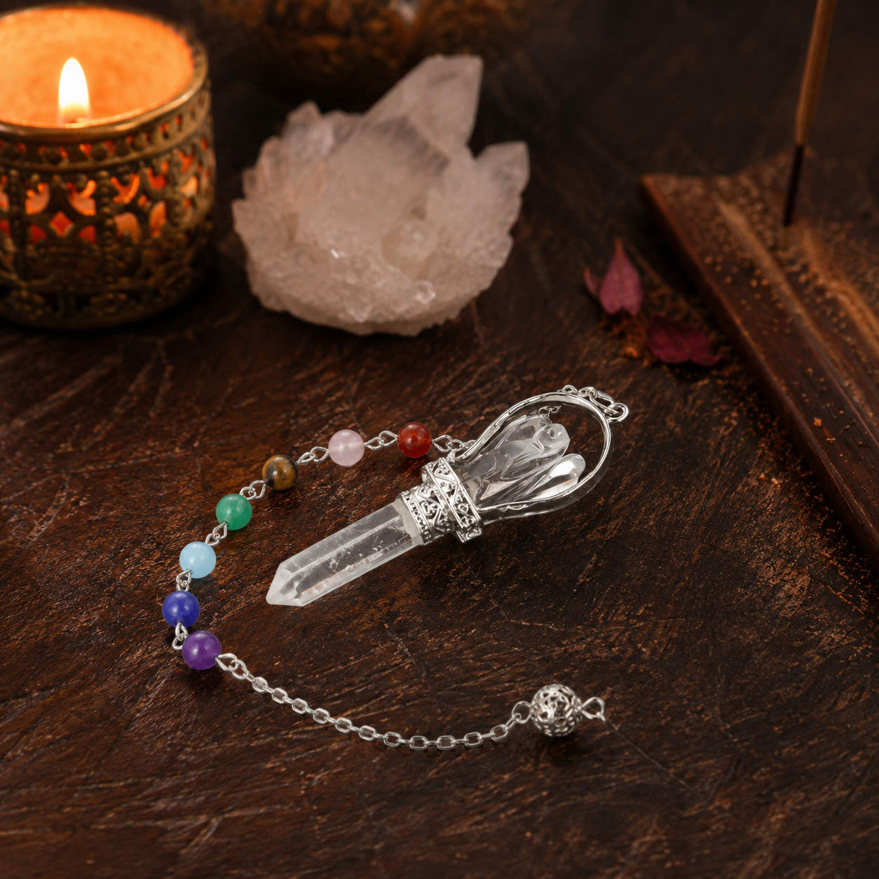 Čakrové kyvadlo anděl - křišťál: Duchovní nástroj