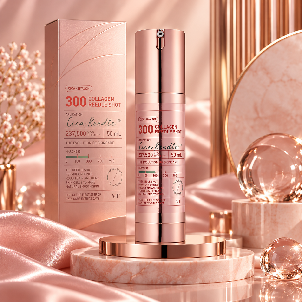 Intenzivní mikrojehličkový pleťový booster s kolagenem – VT Collagen Reedle Shot 300 – 50 ml