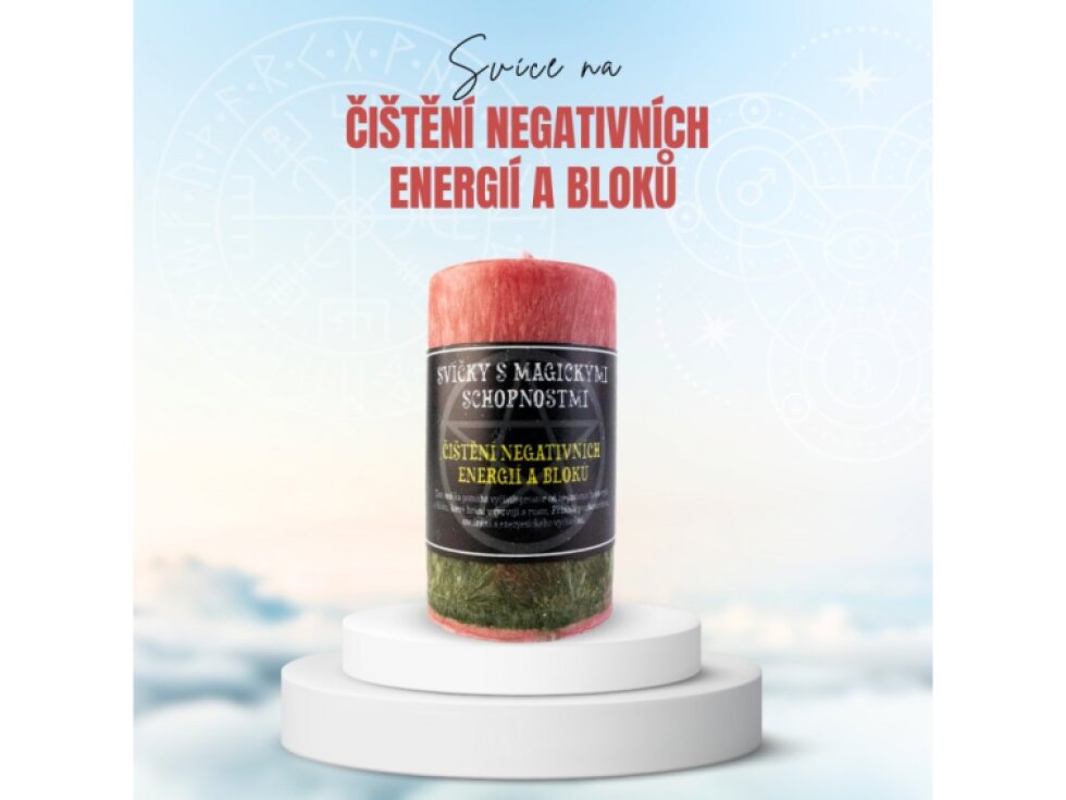 Svíce Čištění negativních energií a bloků 10,5 x 6 cm - 40 hodin
