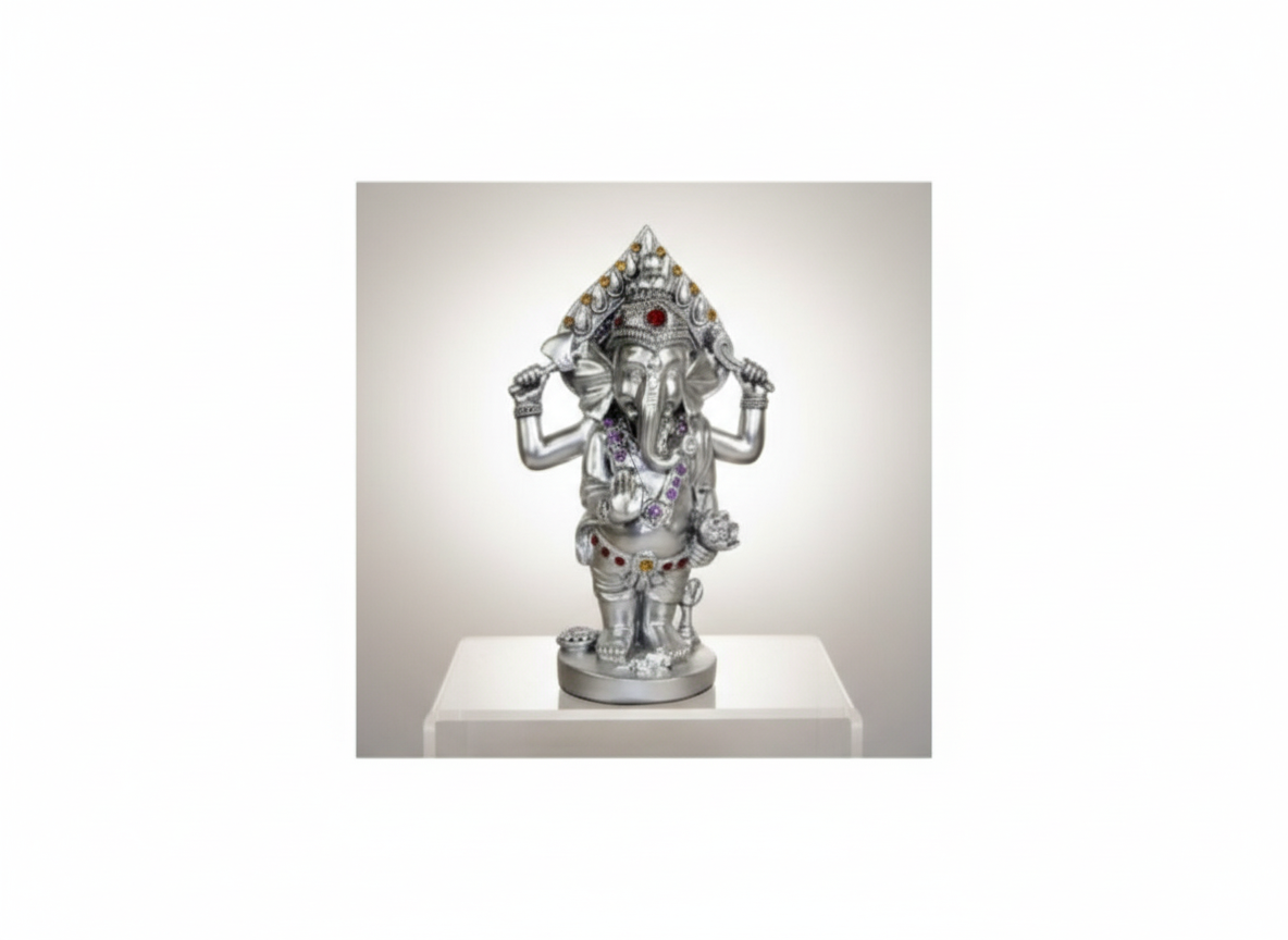 Ganesha - stříbrný 17 cm