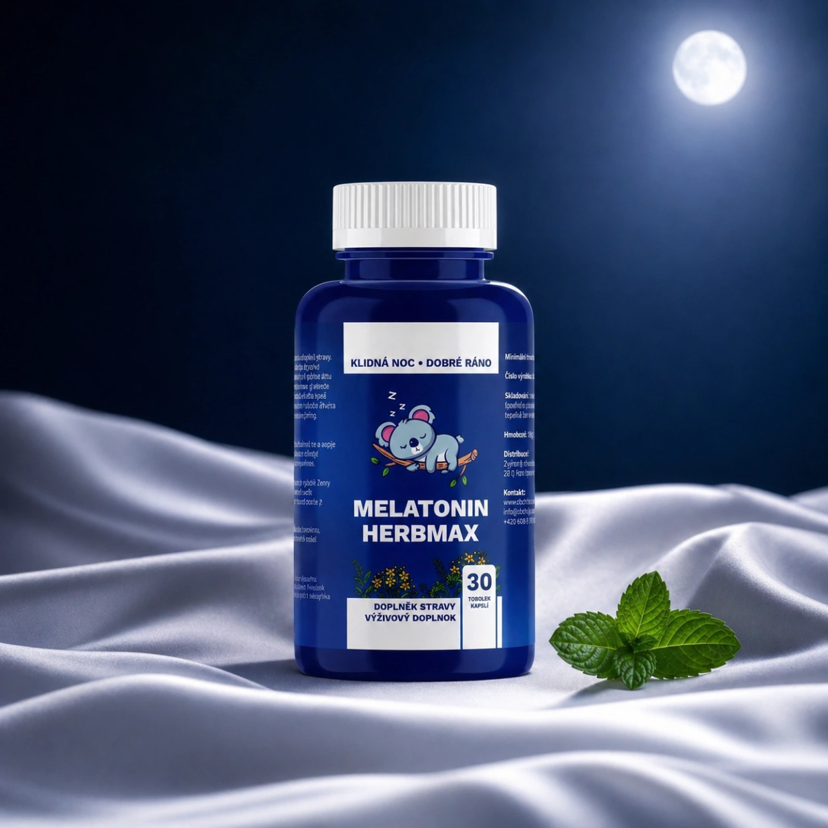MELATONIN HERBMAX - Přírodní doplněk pro klidný spánek, 30 tablet