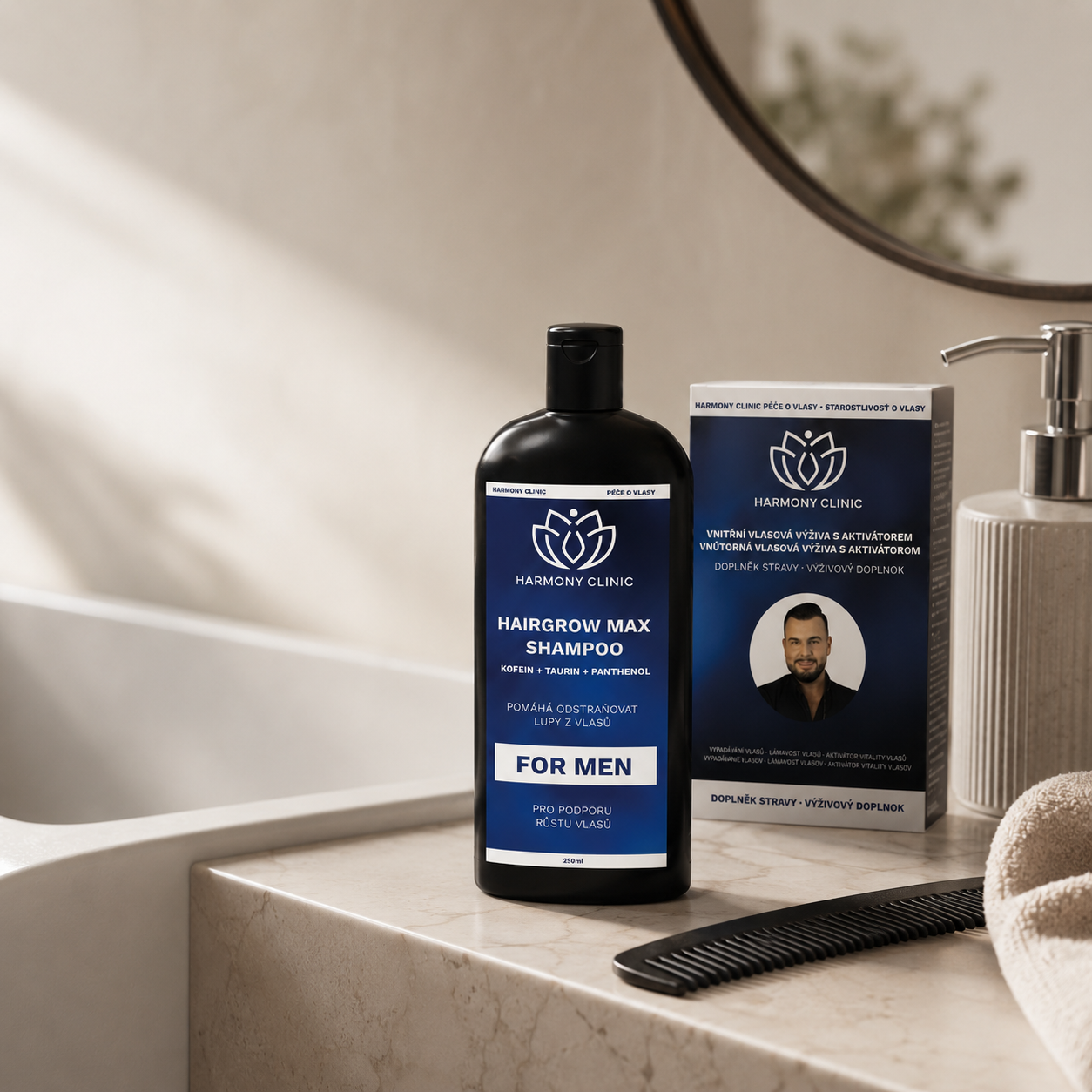 Zdravé vlasy pro muže - RENOHAIR a HAIRGROW