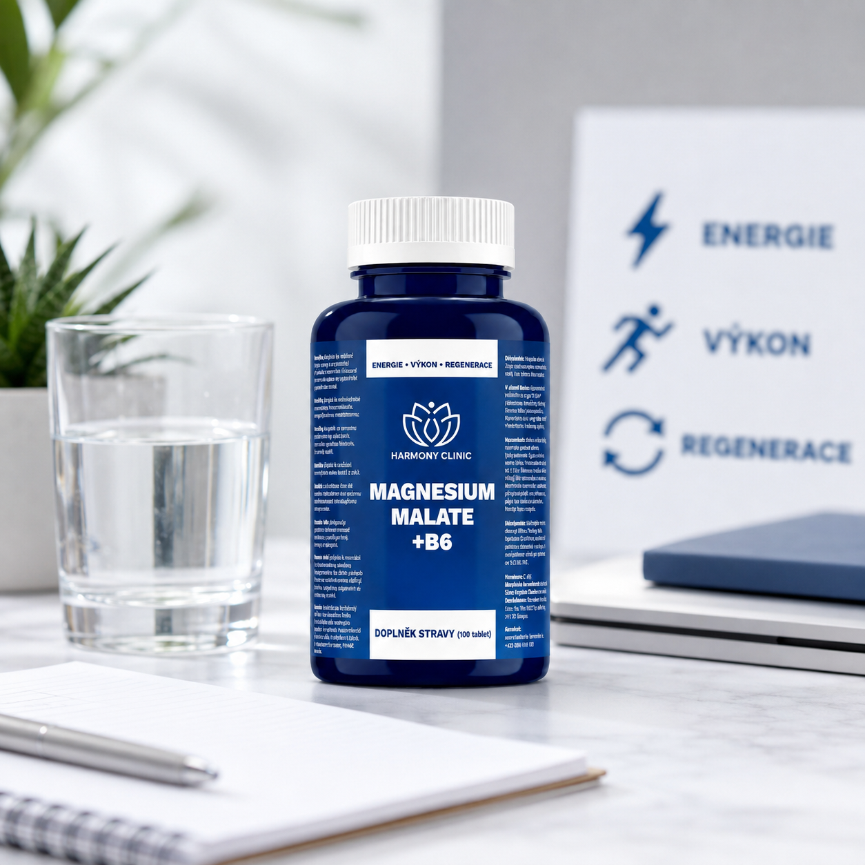 Hořčík malát s vitamínem B6 pro energii a nervovou soustavu – MAGNESIUM MALATE + B6 – 100 kapslí