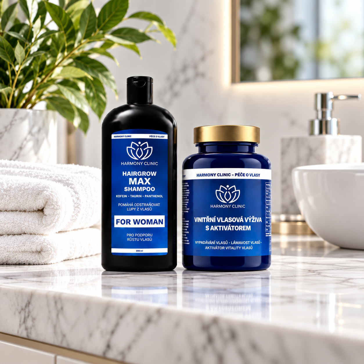 Výhodný balíček ZDRAVÉ VLASY PRO ŽENY - RENOHAIR MAX & HAIRGROW SHAMPOO