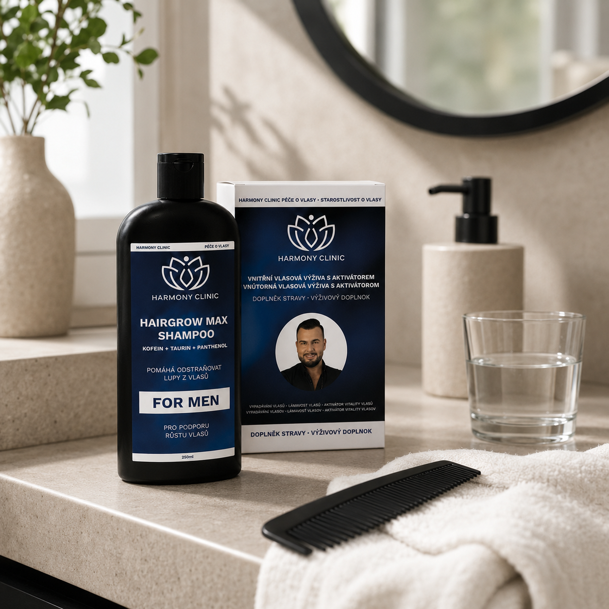 Zdravé vlasy pro muže - RENOHAIR a HAIRGROW