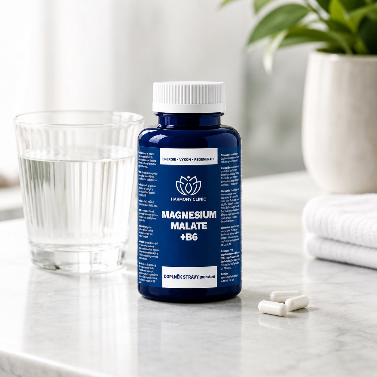 Hořčík malát s vitamínem B6 pro energii a nervovou soustavu – MAGNESIUM MALATE + B6 – 100 kapslí