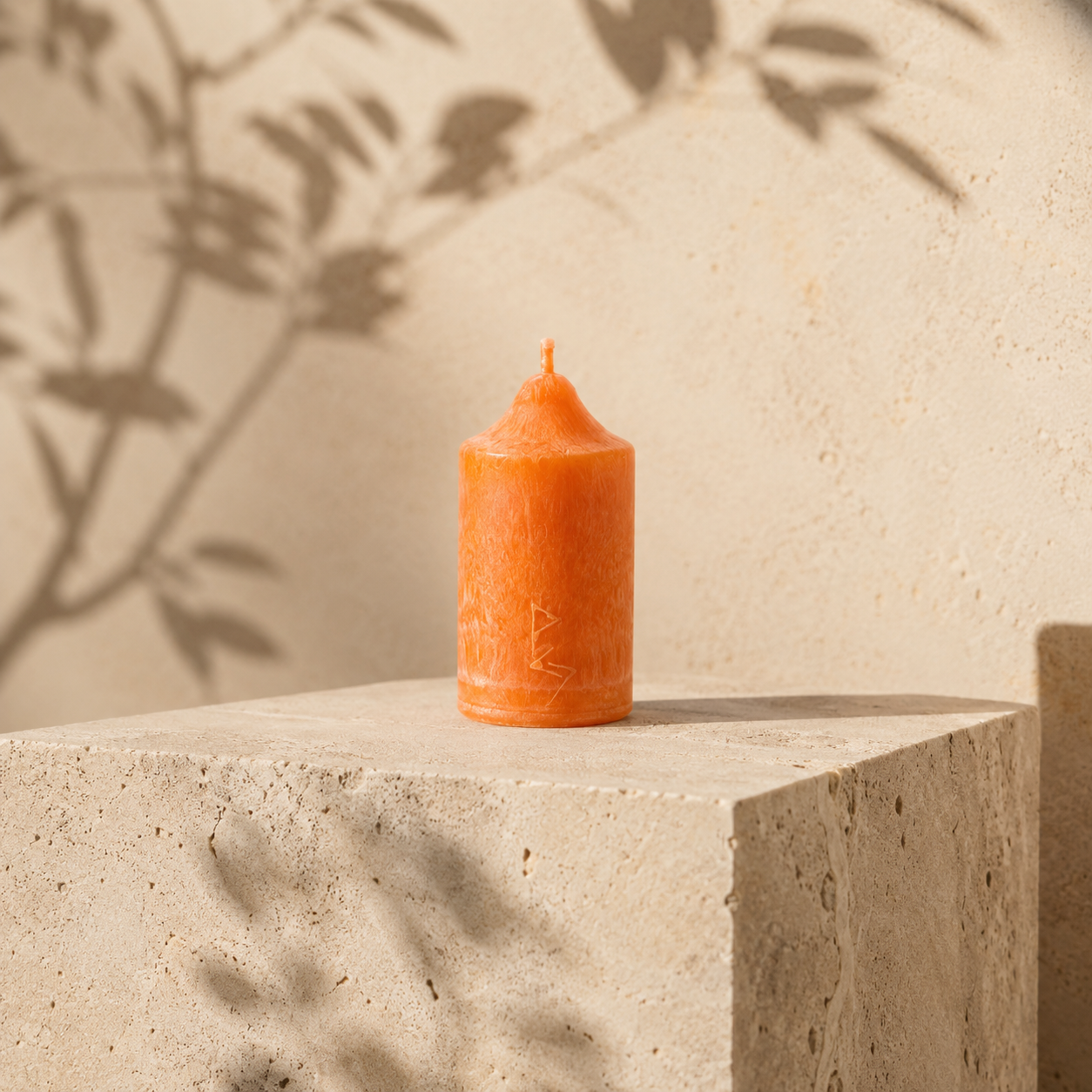 8 x 4,5 cm Rituální svíce oranžová