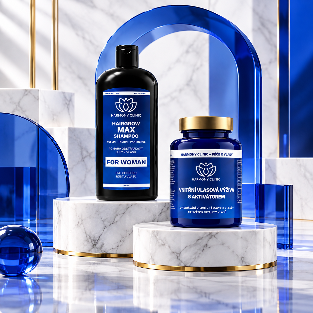 Výhodný balíček ZDRAVÉ VLASY PRO ŽENY - RENOHAIR MAX & HAIRGROW SHAMPOO