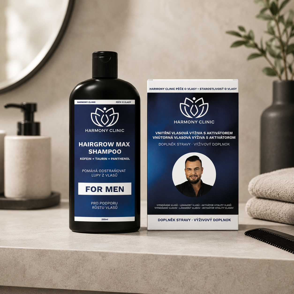 Zdravé vlasy pro muže - RENOHAIR a HAIRGROW