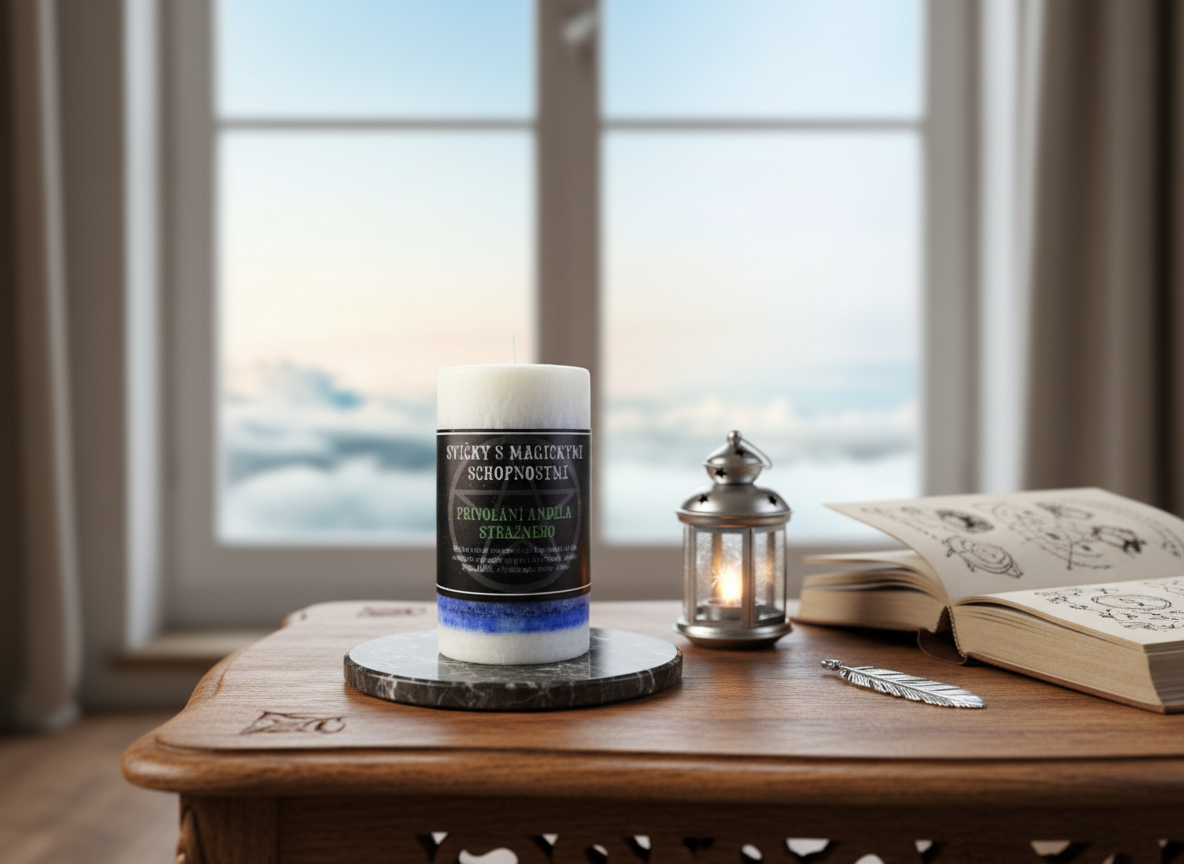 Svíce Přivolání anděla strážného 10,5 x 6 cm