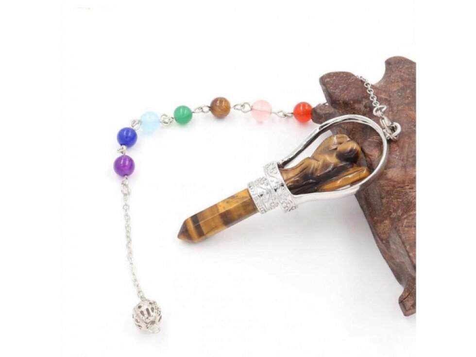 Čakrové kyvadlo anděl s tygřím okem - Ochrana a intuice