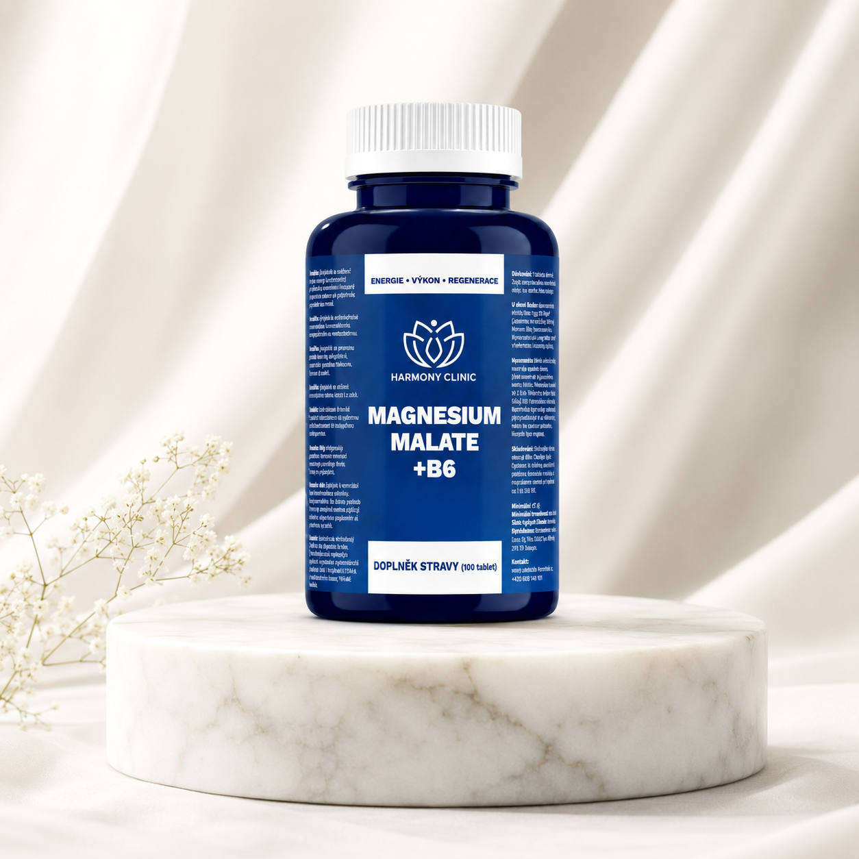 Hořčík malát s vitamínem B6 pro energii a nervovou soustavu – MAGNESIUM MALATE + B6 – 100 kapslí