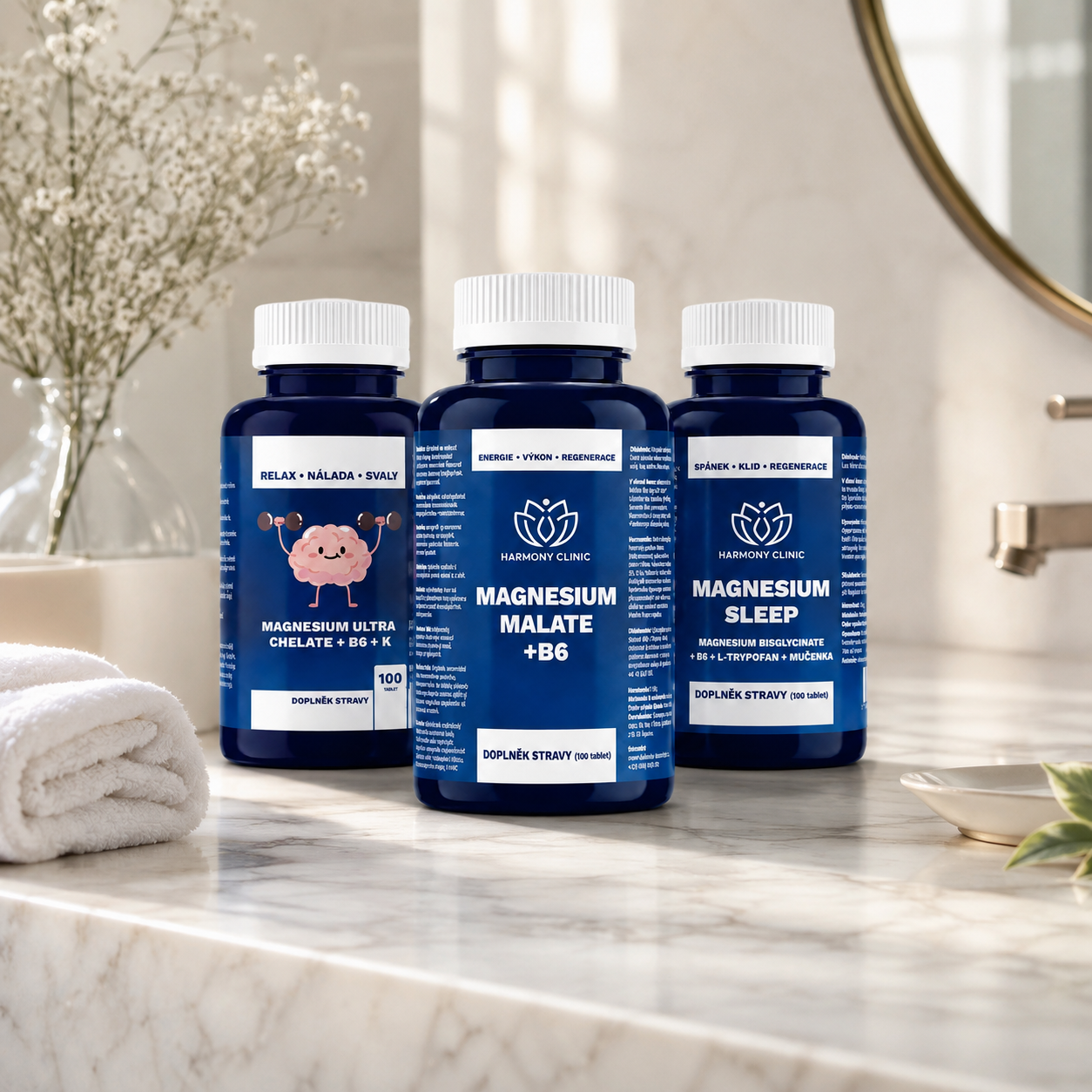 Hořčík pro energii, regeneraci a večerní relaxaci – Magnesium Malate + Magnesium Ultra Chelate + Magnesium Sleep – MAGNESIUM KOMPLET