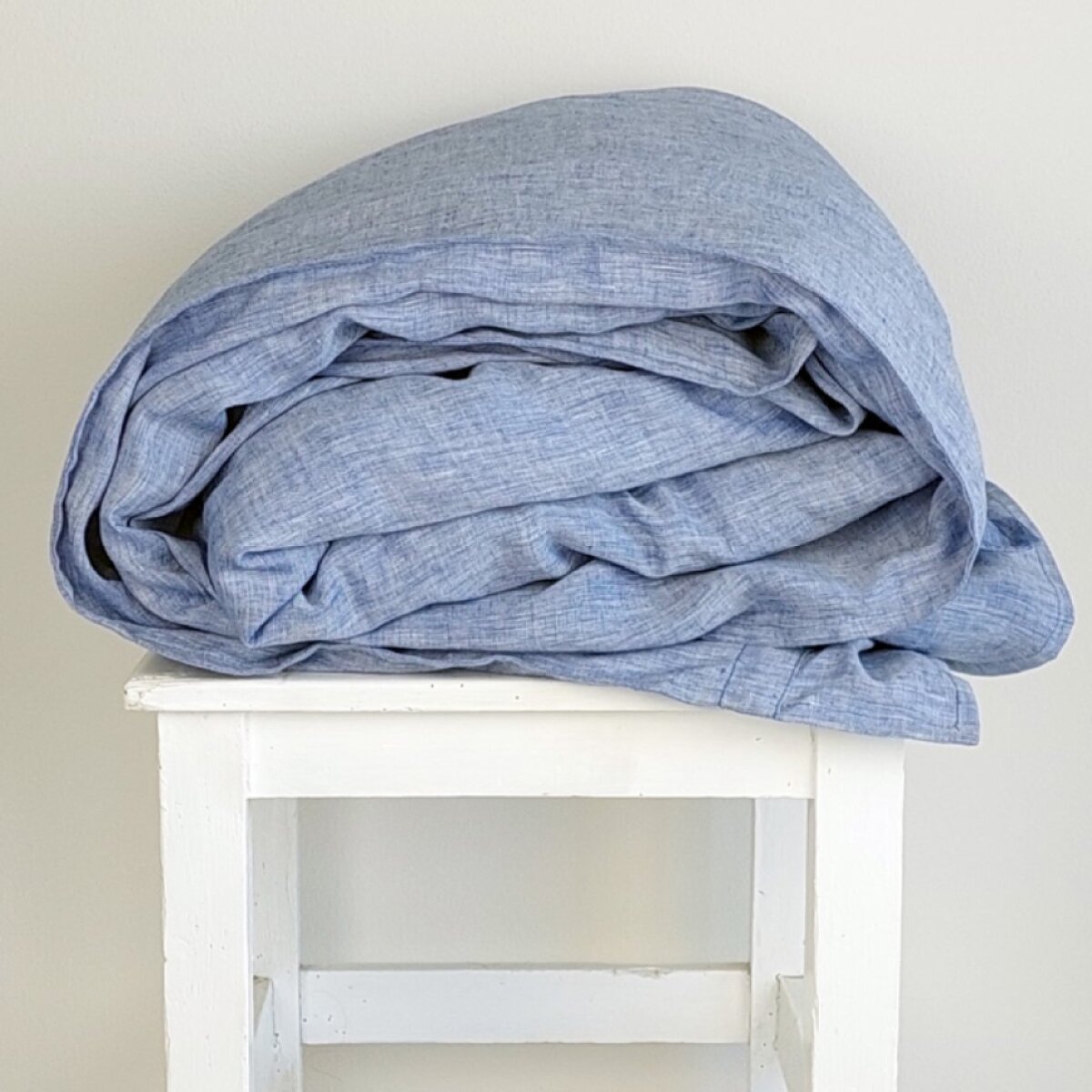 Lněné povlečení COMFORT MELANGE BLUE - SADA