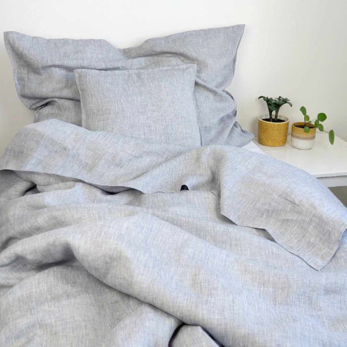 Lněné povlečení COMFORT MELANGE GREY - SADA