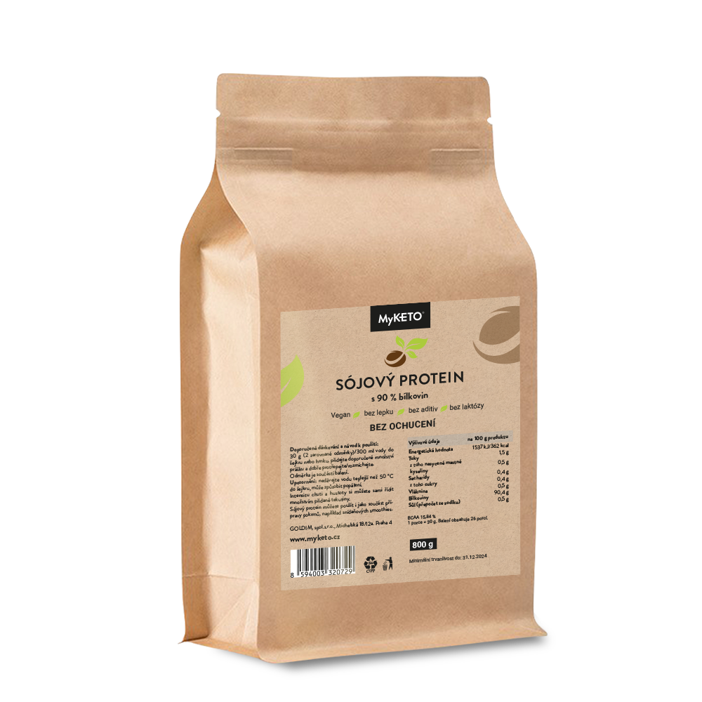 Sójový protein izolát 90% bez ochucení 800g