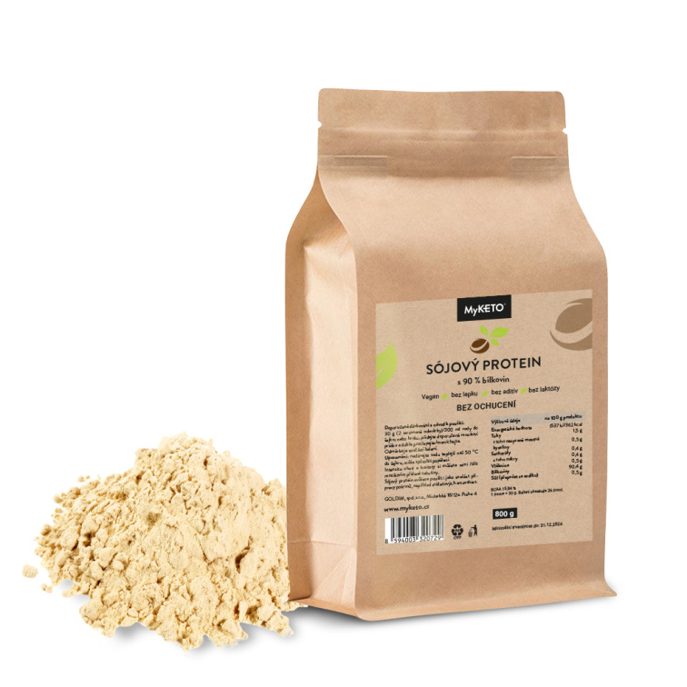 Sójový protein izolát 90% bez ochucení 800g