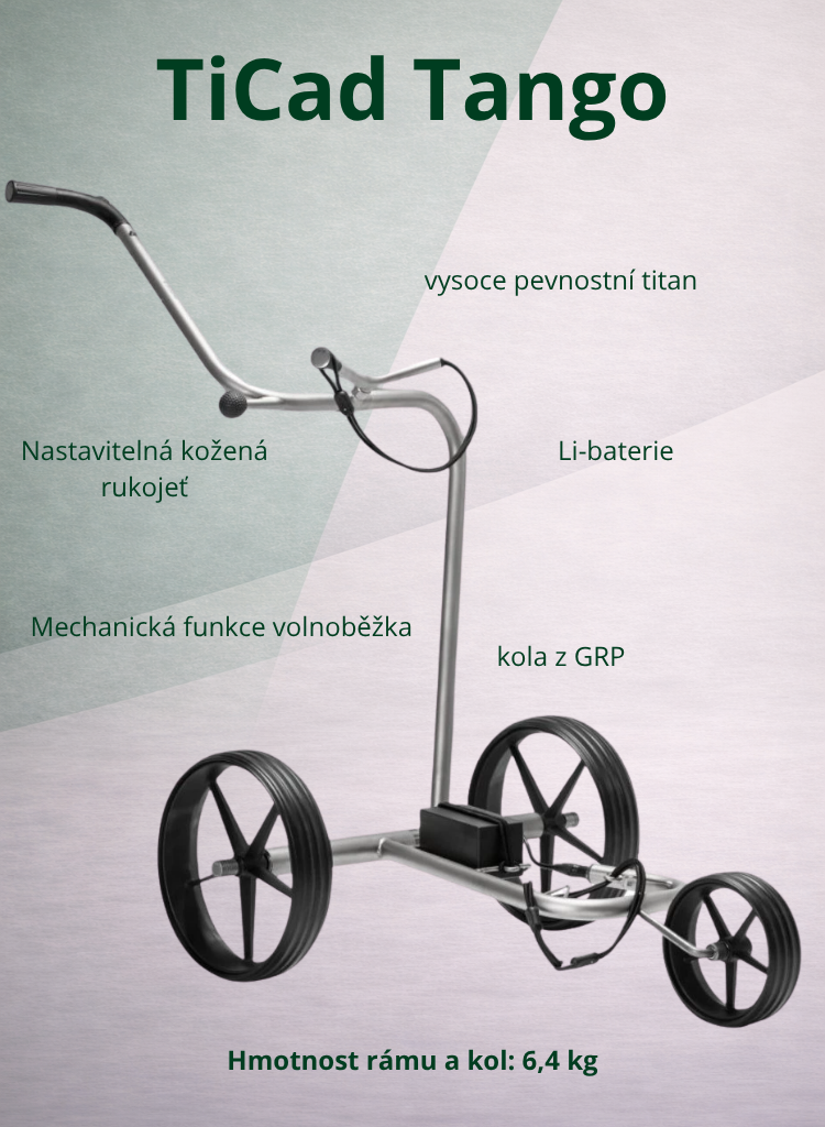TiCad Tango elektrický titanový golfový vozík