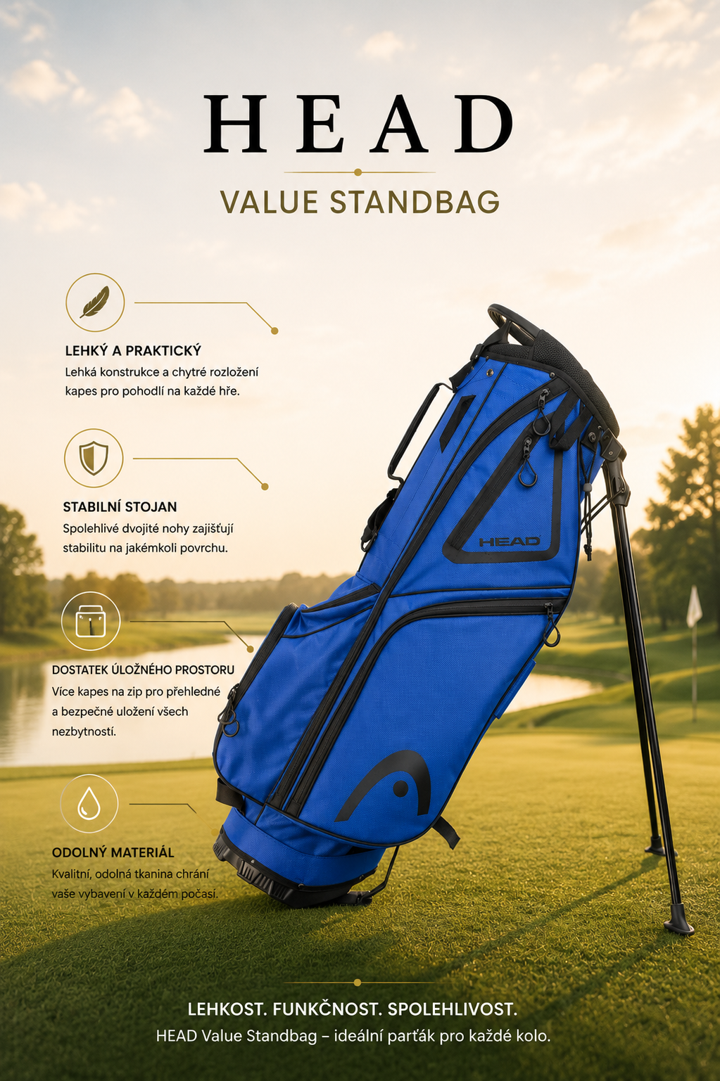 HEAD value golfový standbag modrý