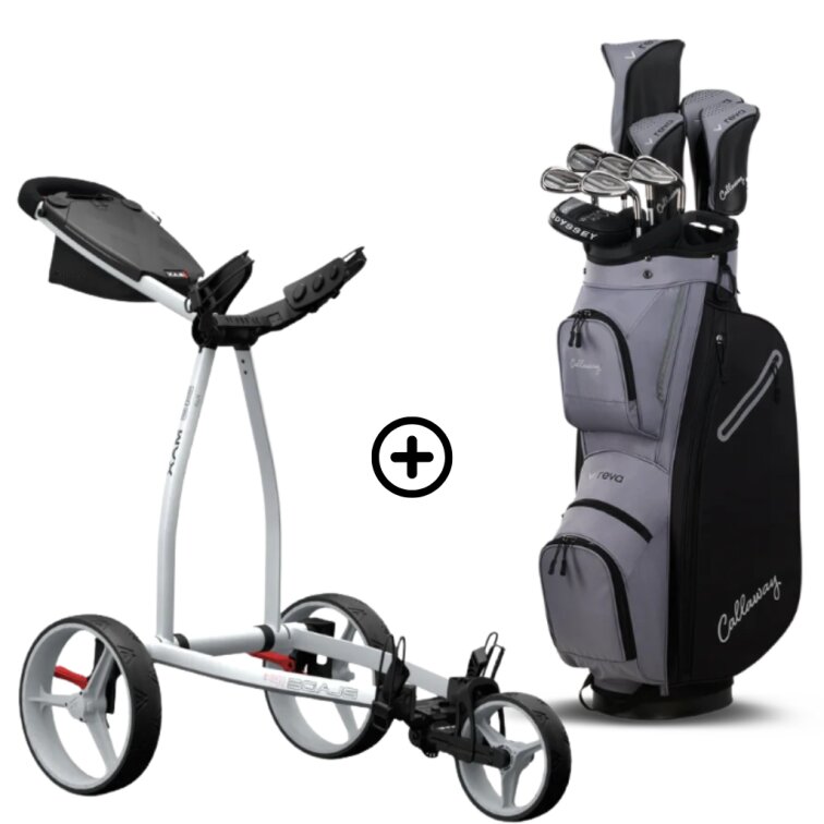 Dámský kompletní golfový set Callaway Reva 11 2026 levý + vozík Big Max Blade IP 2 bílý