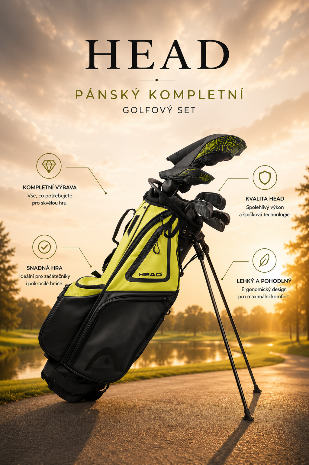 Kompletny zestaw golfowy HEAD dla mężczyzn