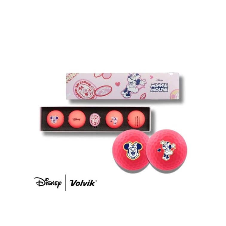 Volvik Minnie Mouse dárkové balení golfových míčků s markovátkem