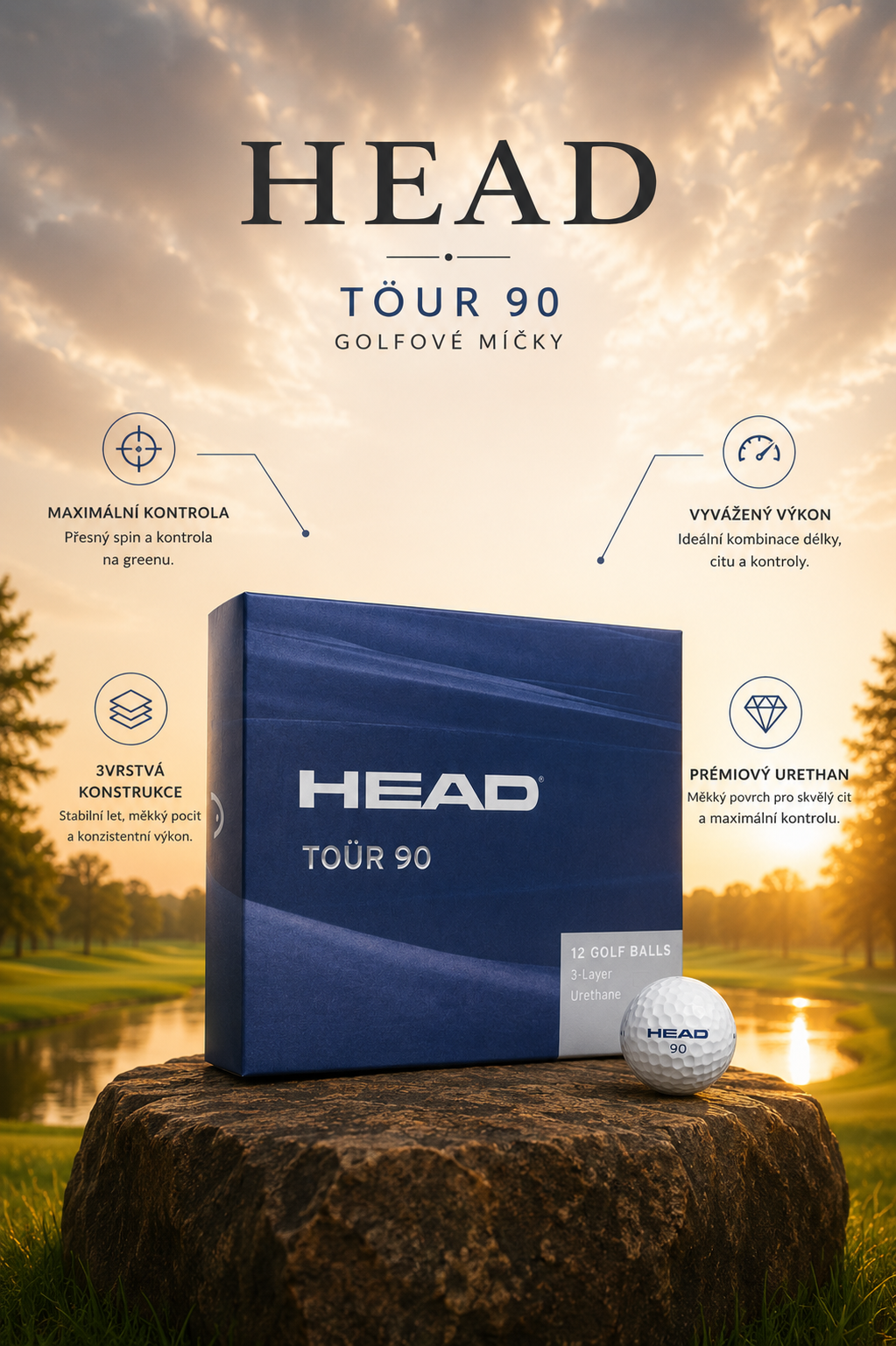 HEAD TOUR 90 piłek golfowych