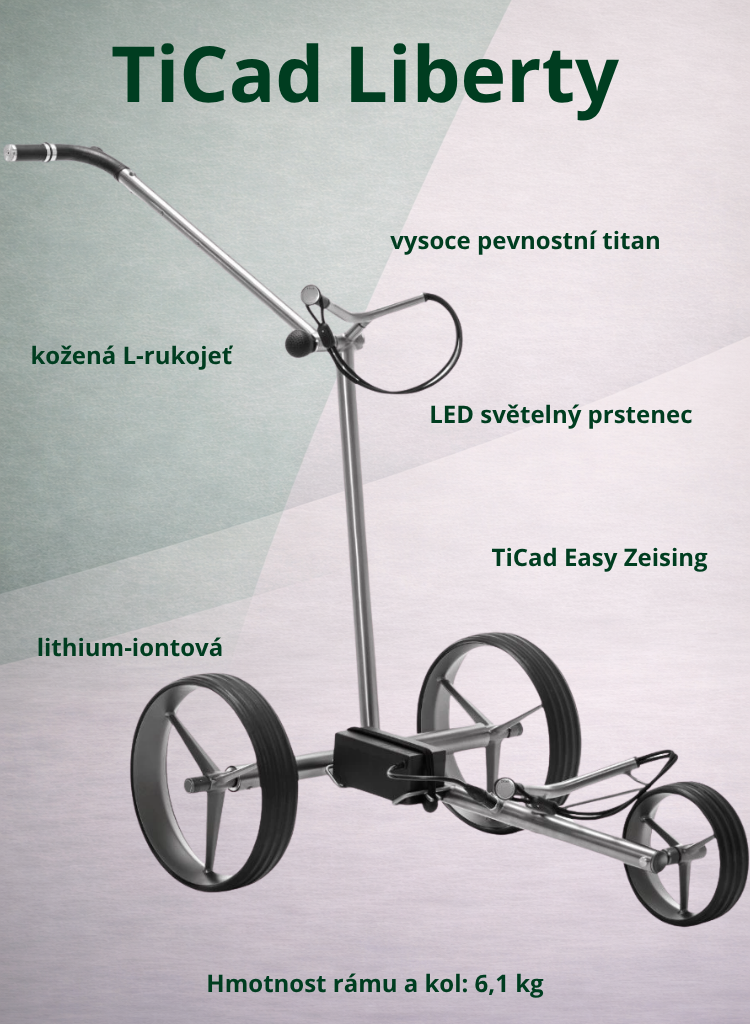 TiCad Liberty elektrický titanový golfový vozík