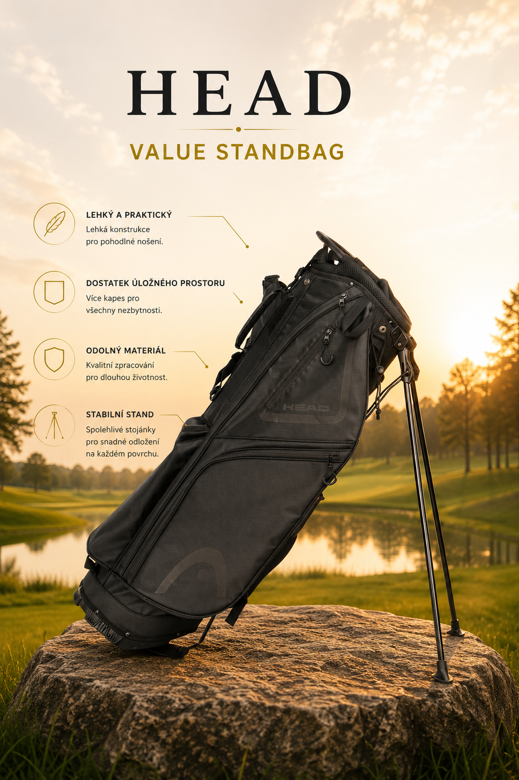 HEAD value golfový standbag černý
