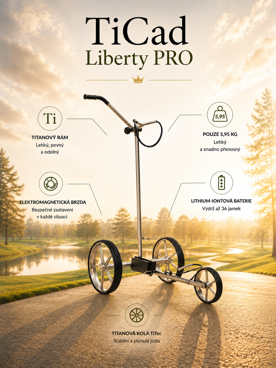 TiCad Liberty PRO elektrický golfový vozík