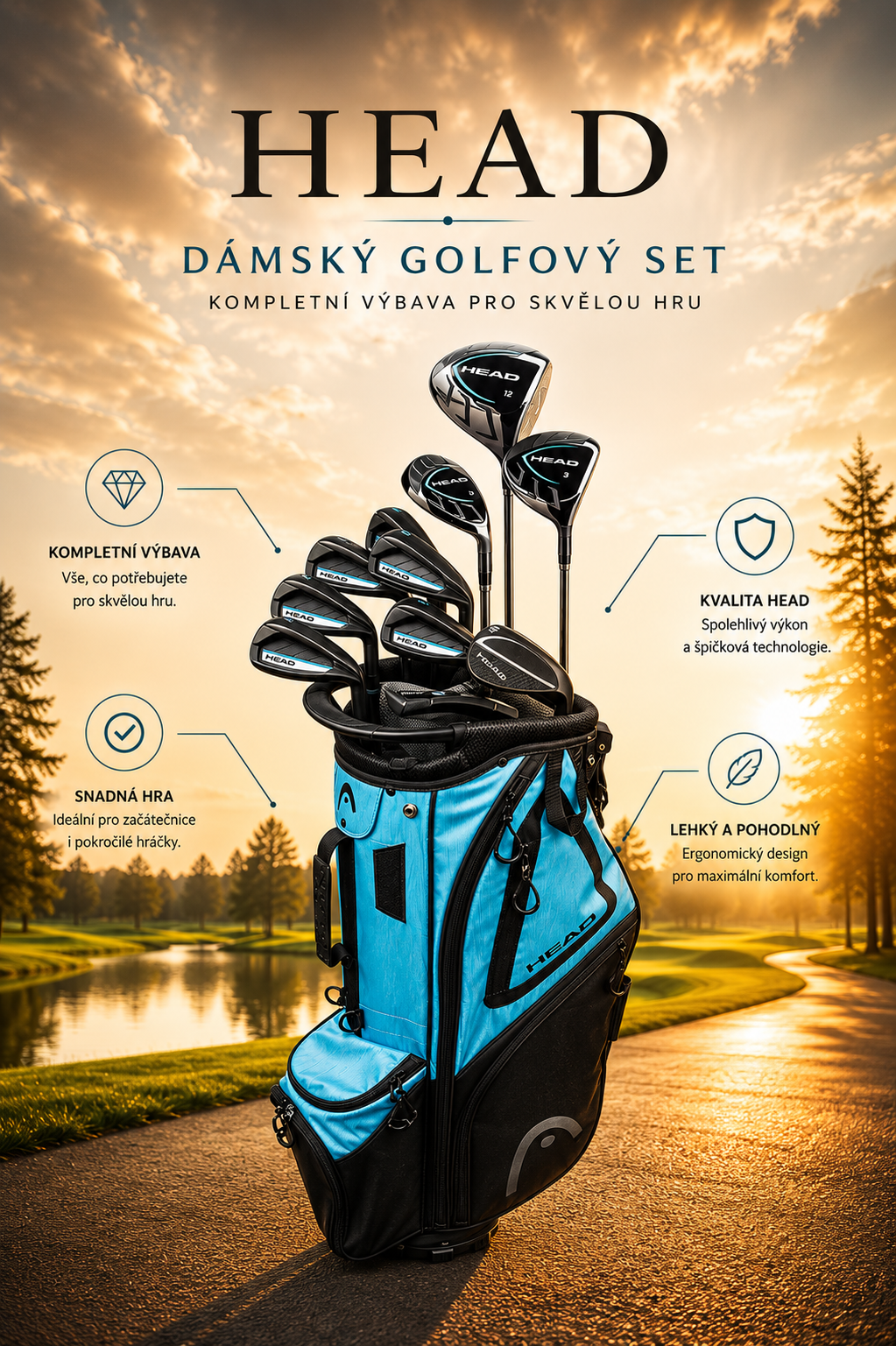 Kompletny zestaw golfowy HEAD dla kobiet