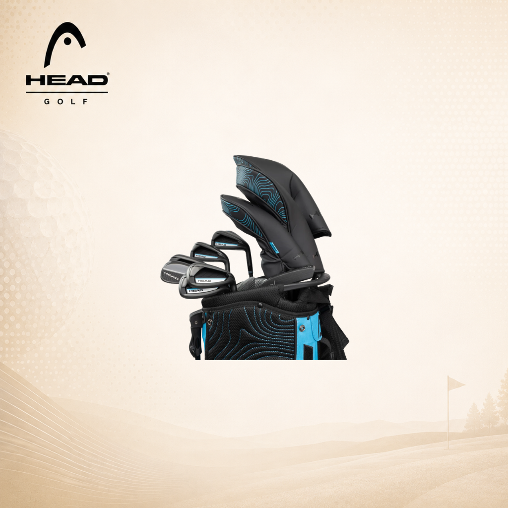 HEAD GOLF dámský kompletní golfový set + skladný ruční vozík iCart go grafit RH