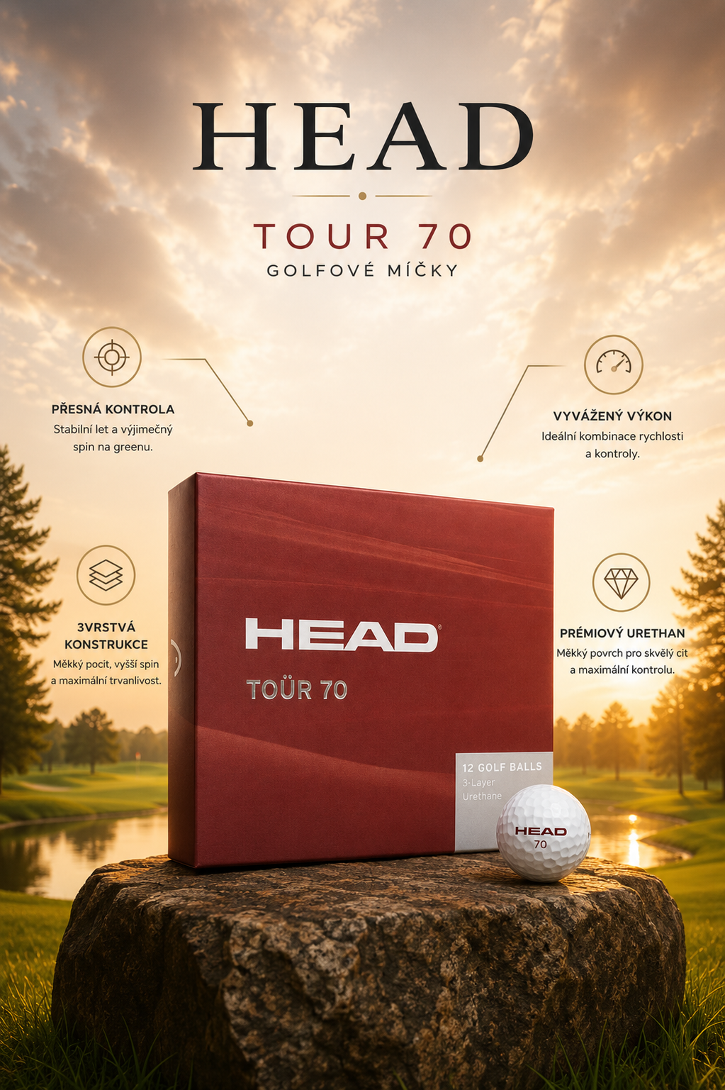 HEAD TOUR 70 piłek golfowych