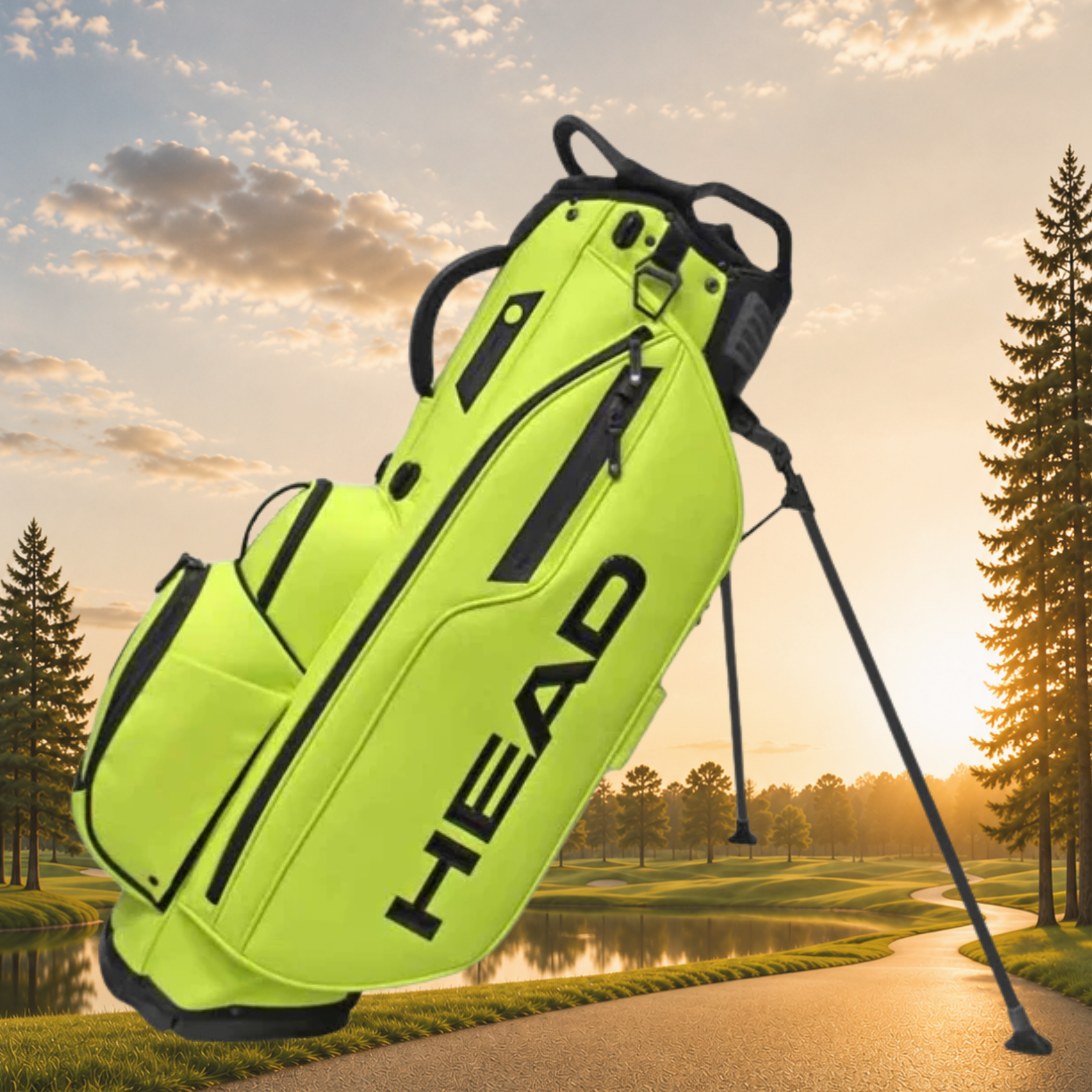 HEAD premium golfový standbag žluto-zelený