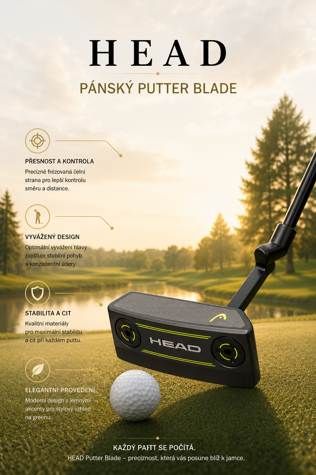 Męski putter golfowy HEAD