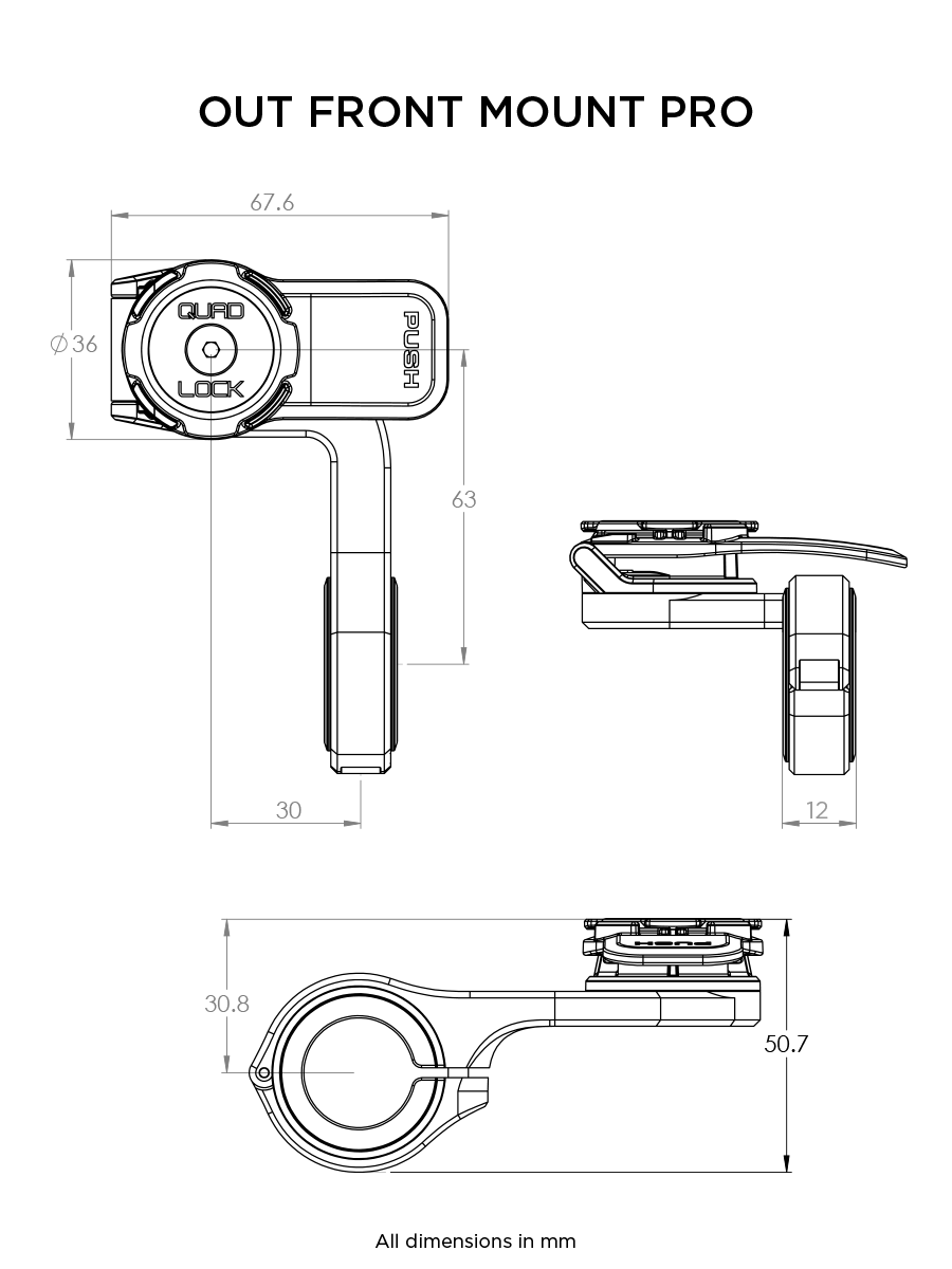 Držák telefonu Quad Lock Out Front Mount PRO