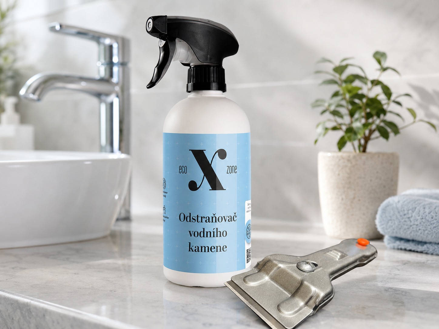 Sada na vodní kámen EcoXzone – čistič + škrabka