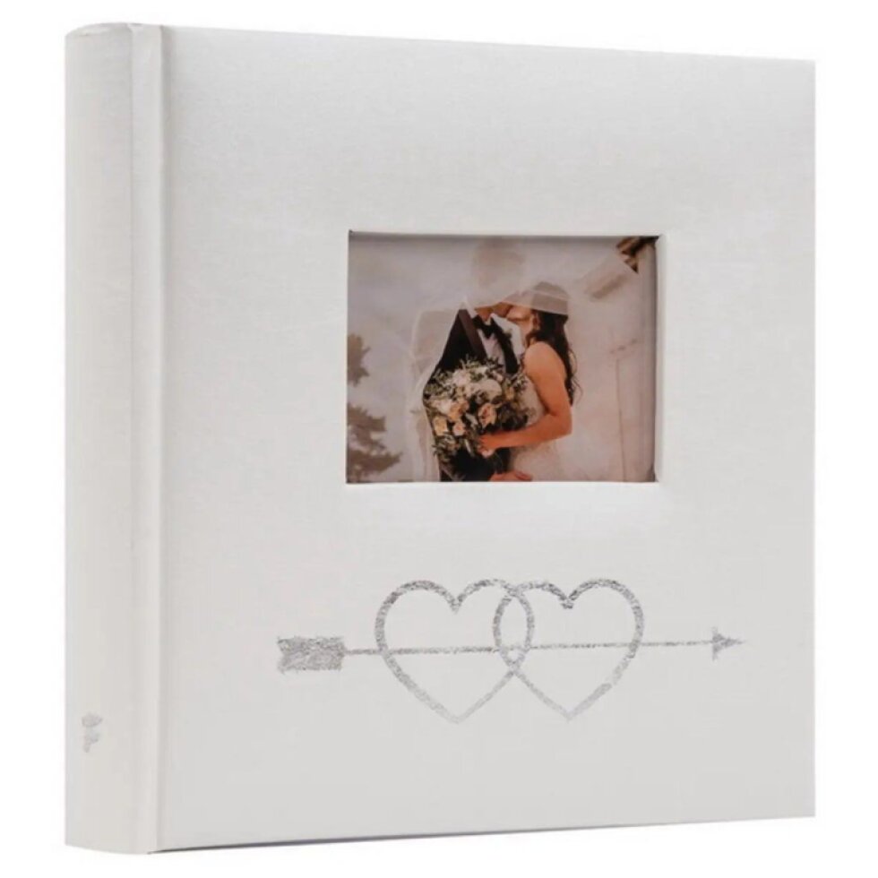 Fotoalbum 10x15 50 foto svatební 2Hearts 1 stříbrné