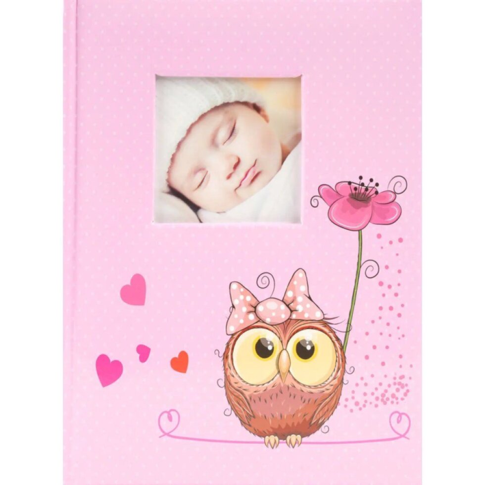 Fotoalbum 9x13 200 foto dětské Owlet 2 růžové