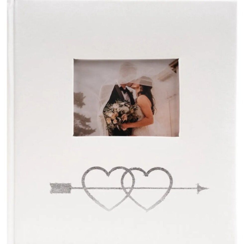 Fotoalbum 10x15 50 foto svatební 2Hearts 1 stříbrné
