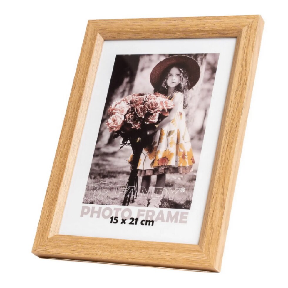 Dřevěný fotorámeček Bevel 15x21 2 hnědý
