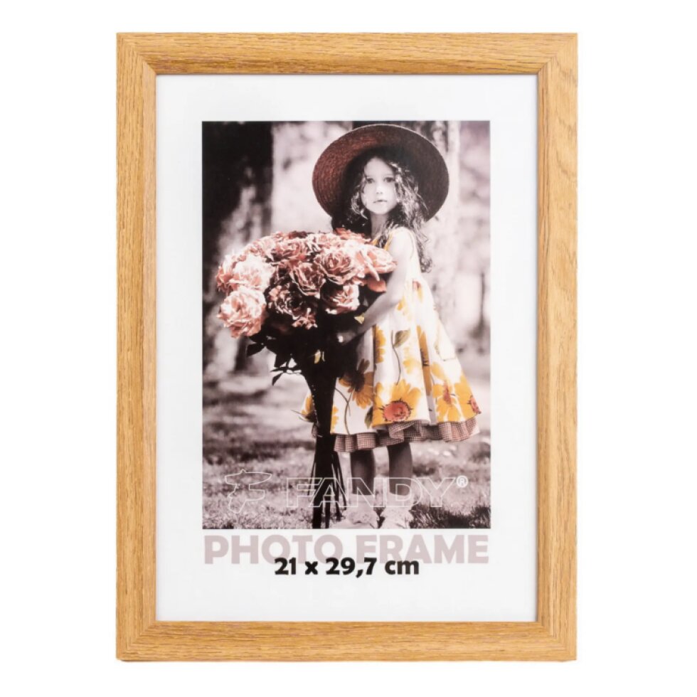 Dřevěný fotorámeček Bevel 21x29,7 2 hnědý